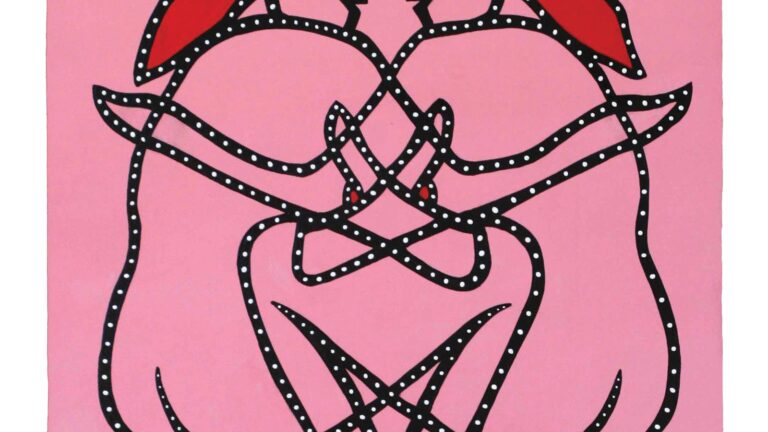 "Pinky and Perky" artwork by Marc Pradervand Acrylic paint on board