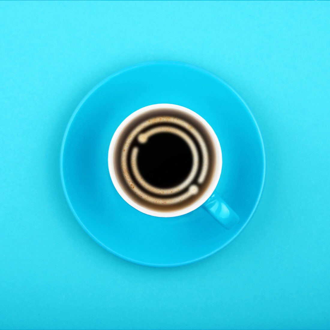 Coffee AI-me project image. Teal coffee cup with sound wave in it.